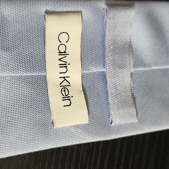 Calvin Klein Necktie Slim Light Blue Textured Woven Subtle Pattern Business - Picture 4 of 6